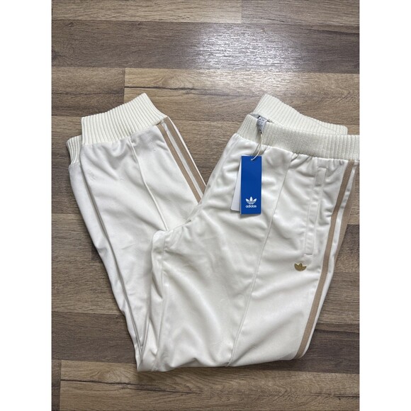 adidas Originals  Track  Pants Wonder White Sz L WMN Velvet Jogger new - Picture 3 of 15